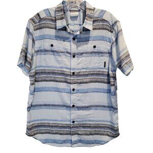 Columbia Men's Hemp Cotton Striped Button Down Regular Fit Size Small